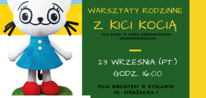 Warsztaty z Kici Kocią w bibliotece w Bysławiu