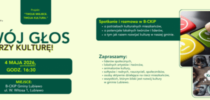 TWÓJ GŁOS Tworzy kulturę! – zapraszamy na spotkanie i rozmowę w B-CKiP