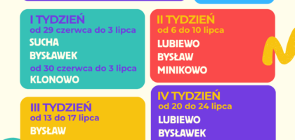 Wakacyjne zajęcia w świetlicach wiejskich – harmonogram na czerwiec i lipiec.